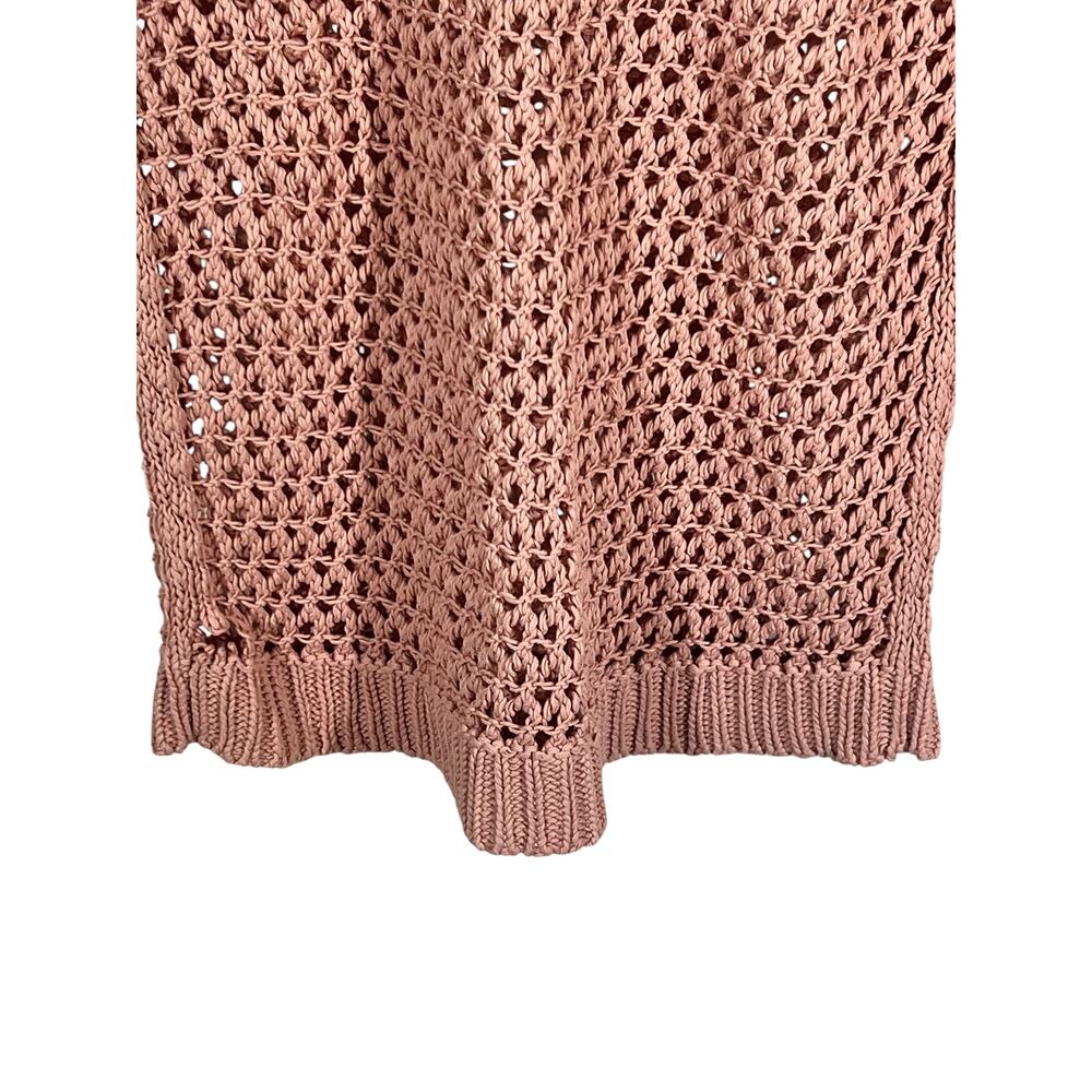 American Eagle Crochet Sweater XL Pink Open Knit Lightweight Pullover - Picture 7 of 10